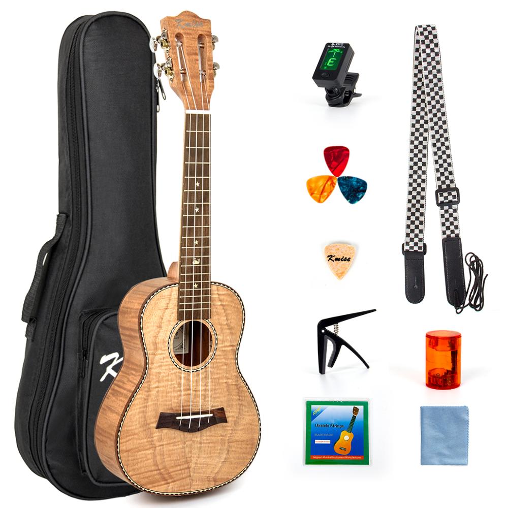Kmise Ukulele Concert Tenor Baritone Uku 23 26 30 Ukulele Tiger Flame Okoume Starter Kit Classical Guitar Head Hawaii Guitar
