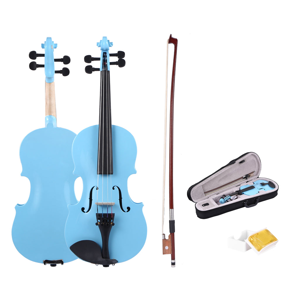 Handmade 1/8 Size  Acoustic Violin Gloss 4 Color Fiddle with Case Bow Rosin Musical Instrument For Beginner Music Lover training