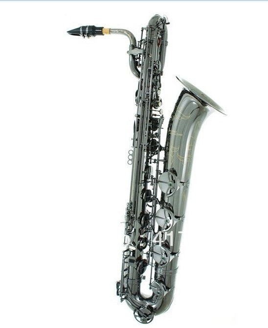 New E Flat Baritone Saxophone Black Nickel Surface Professional Brass Musical Instruments Sax Free Shipping