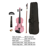 Handmade 1/8 Size  Acoustic Violin Gloss 4 Color Fiddle with Case Bow Rosin Musical Instrument For Beginner Music Lover training