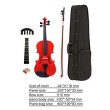 Handmade 1/8 Size  Acoustic Violin Gloss 4 Color Fiddle with Case Bow Rosin Musical Instrument For Beginner Music Lover training