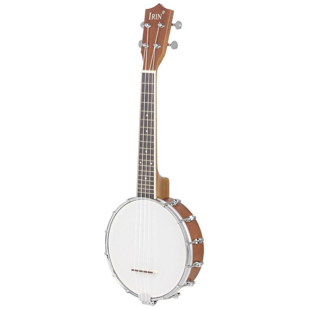 IRIN Mini 4 Strings Concert Banjo Uke Ukulele for Musical Stringed Instruments 64x24.5x10CM