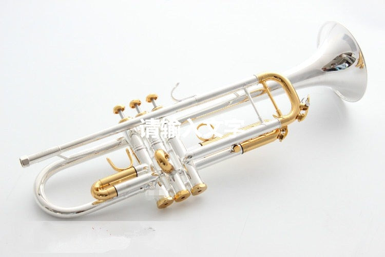 Quality Trumpet Original Silver plated GOLD KEY LT180S-72 Flat Bb Professional Trumpet bell Top musical instruments Brass