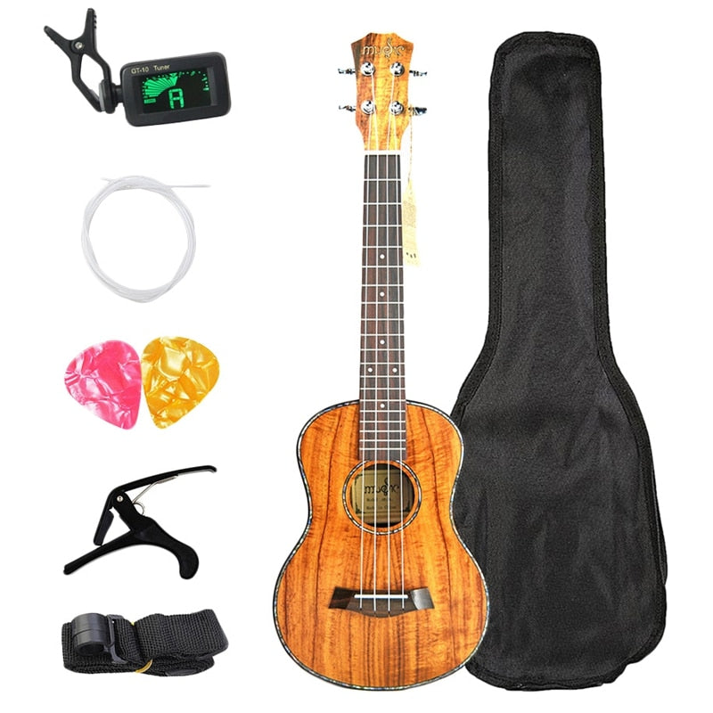 Concert Ukulele Kits 23 Inch Mahogany Uku 4 String Guitar With Bag Tuner Capo Strap Stings Picks For Beginner Musical Instrume
