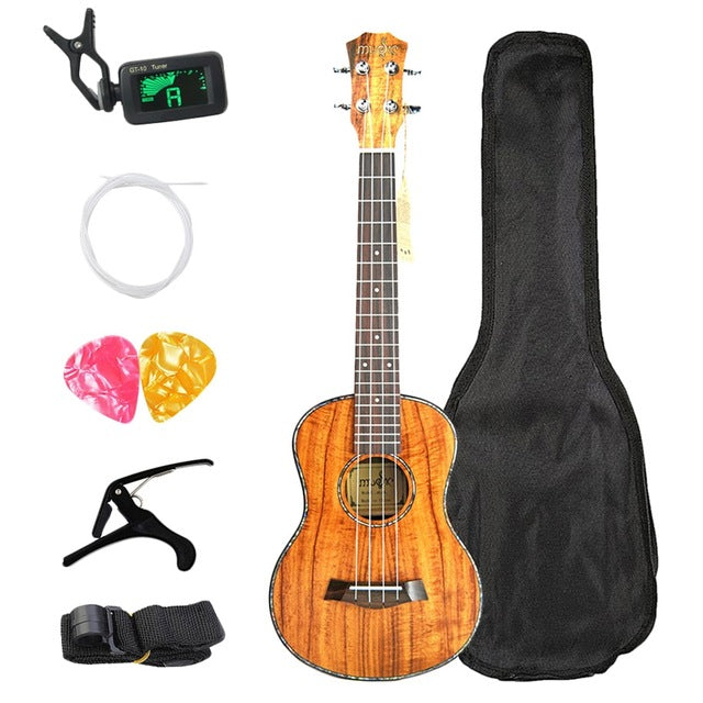 Concert Ukulele Kits 23 Inch Mahogany Uku 4 String Guitar With Bag Tuner Capo Strap Stings Picks For Beginner Musical Instrume