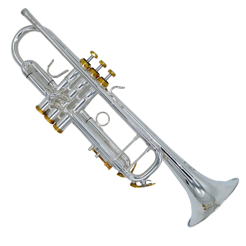 Trumpet Music instrument Bb flat trumpet Grading preferred trumpet professional music Gold Plated Button One- piece Trumpet Play