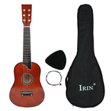 IRIN 25 Inch Basswood Acoustic 12 Frets 6 Strings Guitar with Pick and Strings for Beginner Children Coffee Color