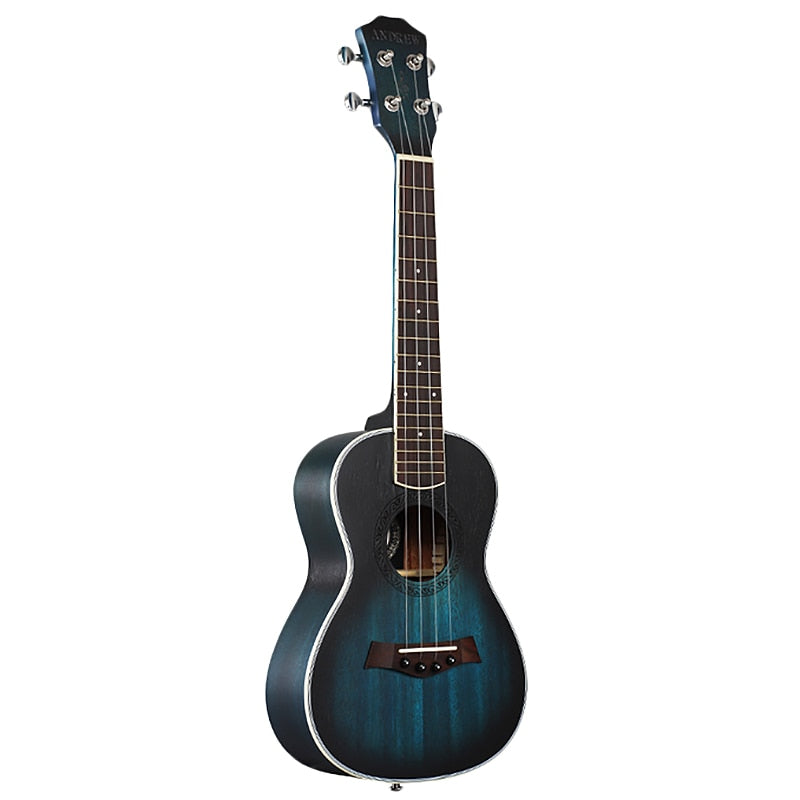 ABUO-Andrew Ukulele Concert Ukulele 23 Inch 4 Strings Guitar Hawaiian Mahogany Blue Uke Stringed Instrument