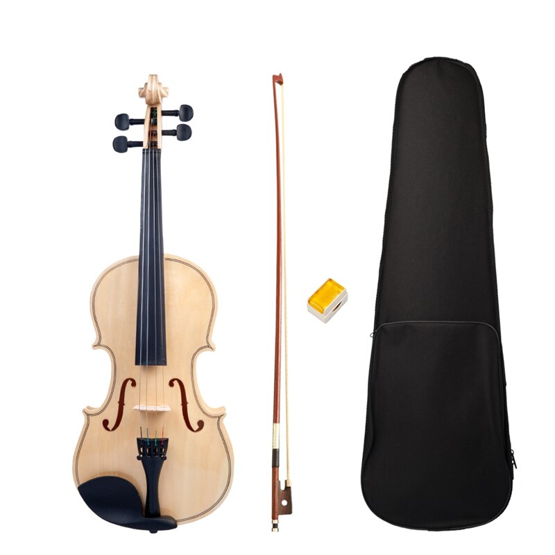 Acoustic Violin Adult Student Violin Full Size 4/4 Violin Smooth Polished Surface Violin Bow Box Set New