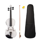 4-String White Acoustic Violin 4/4 Full-Size Violin Solid Wood Body Ebony Accessories High Quality Violin