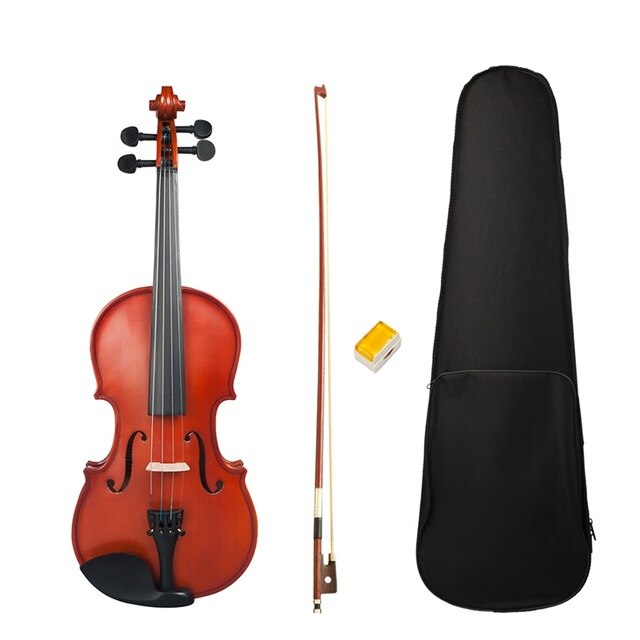 New 3/4 Matte Violin Student Violin Case + Bow + Rosin Set Large Indoor Violin Student Natural Violin