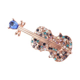 Elegant Brooch Simulated-pearl Rhinestone Violin Shape Enamel Pin Lapel Pins Clothes Accessories Fashion Jewelry Gifts for Women