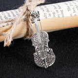 Elegant Brooch Simulated-pearl Rhinestone Violin Shape Enamel Pin Lapel Pins Clothes Accessories Fashion Jewelry Gifts for Women