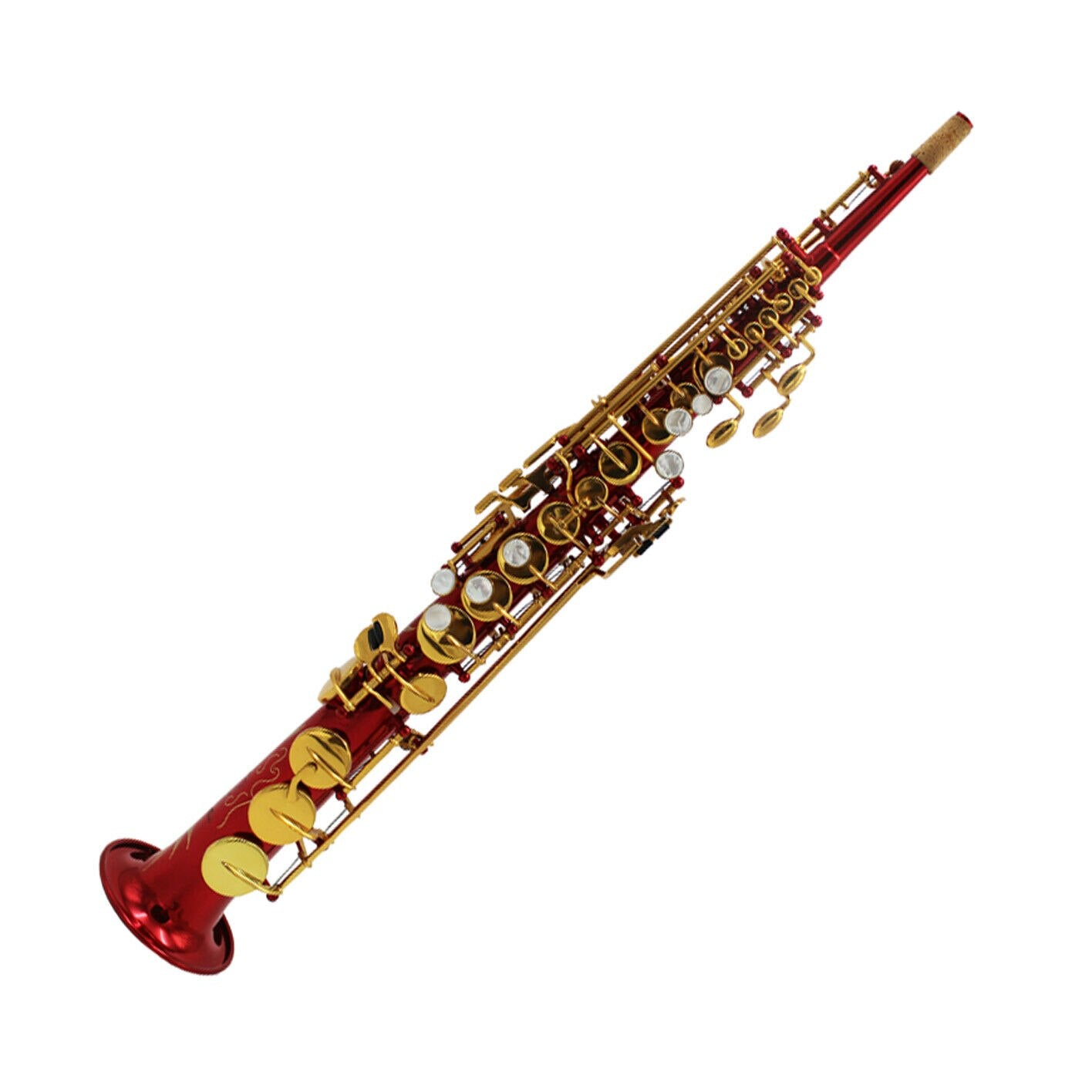 Music red lacquer neck built in type straight soprano saxophone Mark VI