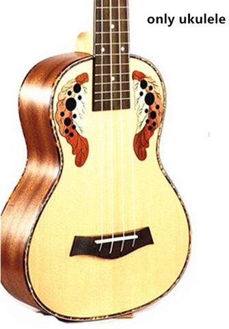 23 inch Ukulele concert Hawaiian guitar Ingman Spruce Panel Grape hole Electric Ukelele with Pickup EQ Musical Instruments