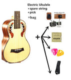 23 inch Ukulele concert Hawaiian guitar Ingman Spruce Panel Grape hole Electric Ukelele with Pickup EQ Musical Instruments